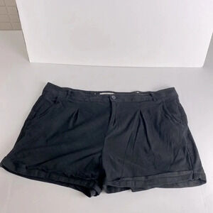 Black Linen summer capsule beach pull on outdoor vacation holiday shorts size 20